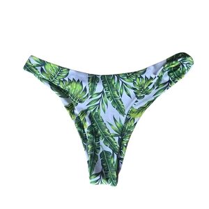 SHEIN Green and White Tropical Leaf Bikini